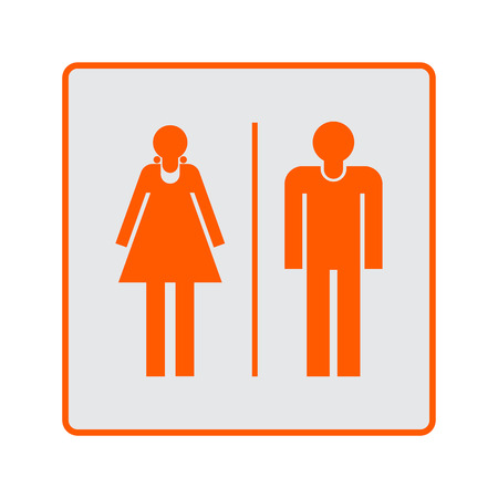 Male and female restroom sign icon on white background.のイラスト素材