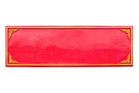 Red wood sign isolated on white background, Thai style.の写真素材