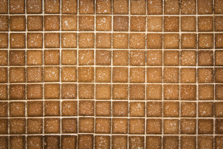 Brown mosaic wall texture and backgroundの写真素材