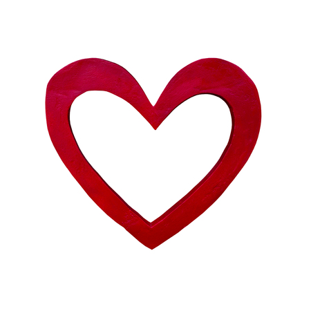 Red heart isolated on white background.の写真素材