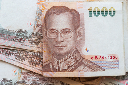 Background baht banknote, which is the currency of Thailand.の写真素材