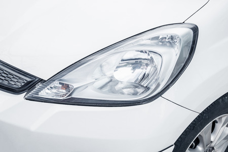 Closeup point on headlight lamp car.の写真素材