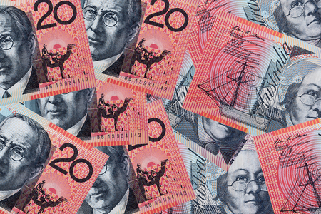 Background of Australian twenty (20) dollar billsの写真素材