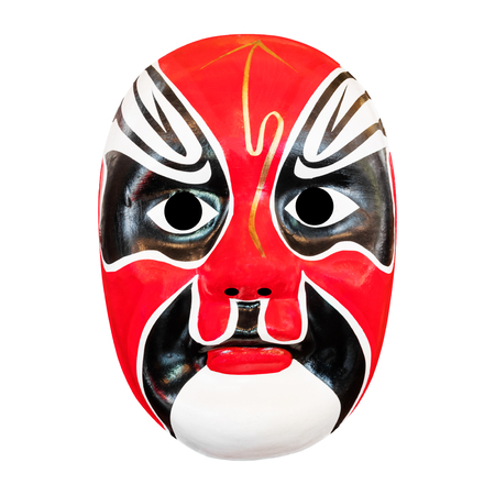Traditional chinese opera mask isolated on white backgroundの写真素材