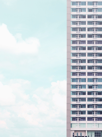 High rise modern building on sky backgroundの写真素材