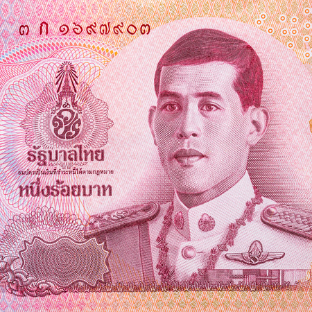 Close up of 100 Thai baht banknote texture.の写真素材