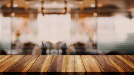 Abstract blur and defocused interior coffee shop or cafe for background.