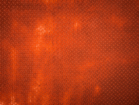 Red metal floor plate texture and backgroundの写真素材