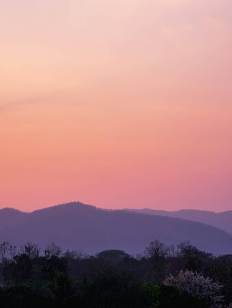 atmosphere before the sun rises on the mountain.の写真素材