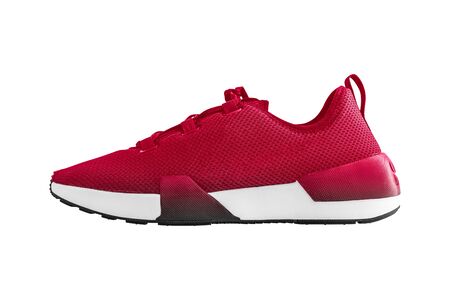 Red sneaker isolated on white background.の写真素材