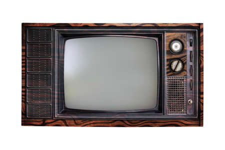 Old television isolated on white background.の写真素材