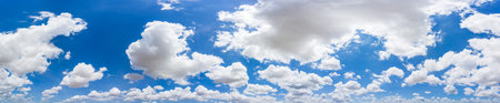 Panorama blue sky and clouds with daylight natural background.