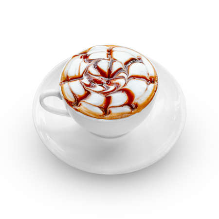 Hot coffee cup on white background.の写真素材