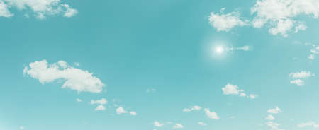 Beautiful panorama blue sky and clouds with daylight natural background. Vintage tone style.の写真素材