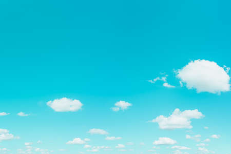 Beautiful blue sky and clouds with daylight natural background. Vintage color tone style.の写真素材