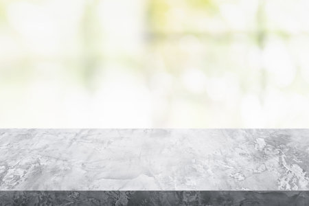Empty top of concrete table with blur living room