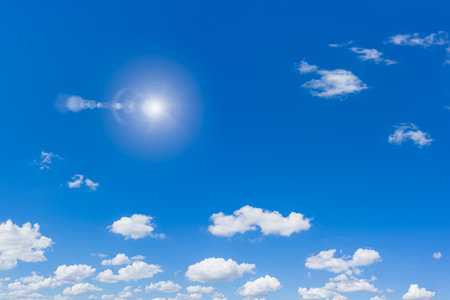 Beautiful blue sky and clouds with daylight natural background.の写真素材