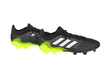 Roi Et, Thailand - June 6, 2021: ADIDAS COPA SENSE.3 FIRM GROUND BOOTS. These adidas football boots feature soft leather for a smooth first touch. The outsole delivers high traction on firm ground.のeditorial素材