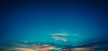 Beautiful sunset with blue sky and clouds natural background.の写真素材