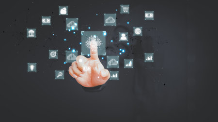 Ai, Cloud computing. Digital change management internet of things (IoT), Big data new technology and business process strategy automation customer service management.の写真素材