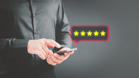 Customer can evaluate quality of service leading and ranking of business. Customer review,...