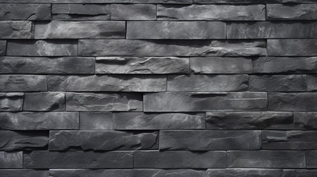 Close-Up of natural stone texture flat wall background, Rough grey stonework backdrop.の素材