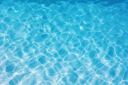 Top view of the blue water texture in the swimming pool background. Generative ai.の素材