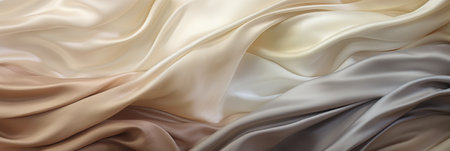 Smooth silk fabric cloth texture background with abstract soft waves. Generative ai.の素材