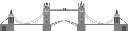 London Tower Bridge Illustration Isolated on White Backgroundのイラスト素材