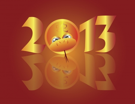 Chinese New Year 2013 Snake in Circle with Snake Text Illustrationのイラスト素材