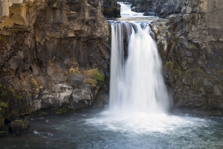 White River Falls State Park Waterfall in Central Oregonの写真素材