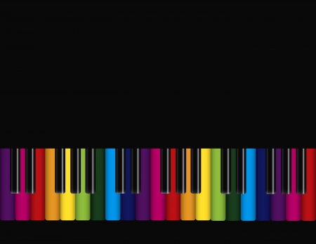 Piano with Rainbow Colors Keyboards Background Illustrationのイラスト素材