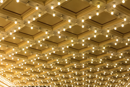 Marquee Lights on Broadway Theater Exterior Ceilingの写真素材