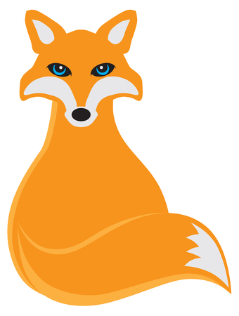 Fox Sitting Color Illustrationのイラスト素材