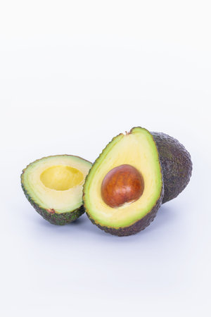 Close up of a fresh avocado cut in half