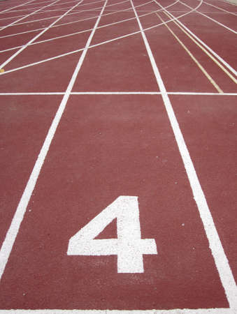 Athletics Track Lane Number 4  の写真素材