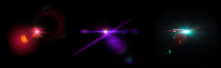 Digital lens Flare setの写真素材