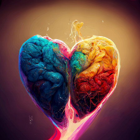 beautiful colorful and realistic illustration of the human brain. World mental health day. human...