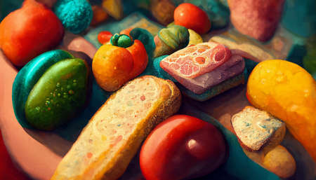 illustration world food day concept, international world food day.の写真素材
