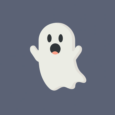 cute halloween ghost illustration. halloween-ghost. flat-ghostの写真素材