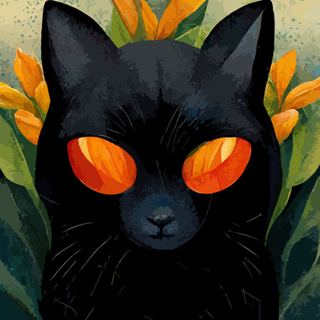 cute halloween black cat illustration. cartoon black cat halloween. halloween illustration.の写真素材