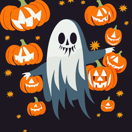 halloween evil pumpkin illustration. halloween-pumpkin.の写真素材