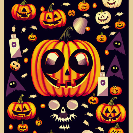 halloween evil pumpkin illustration. halloween-pumpkin.の写真素材