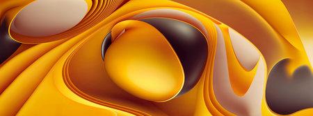 Yellow abstract wallpaper, panoramic background with yellow color