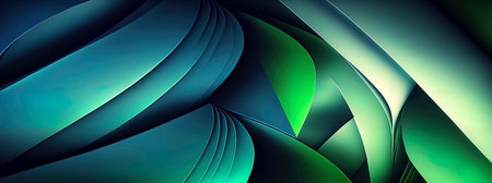 PRANORAMIC ABSTRACT GREEN AND BLUE WALLPAPER.