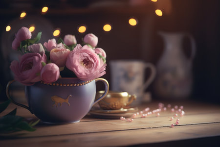 Celebratory Mother's Day flowers backgroundの写真素材