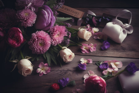 Celebratory Mother's Day flowers backgroundの写真素材