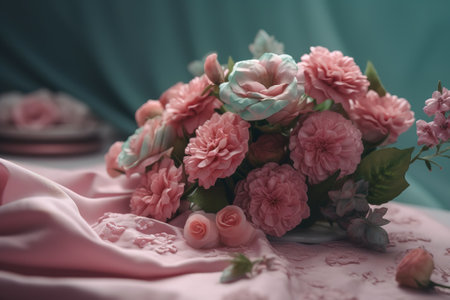 Flower arrangement in honor of Mother's Dayの写真素材