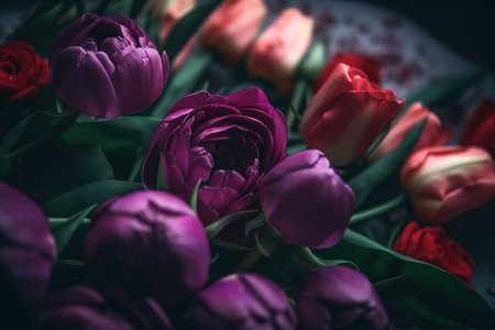 Flower arrangement in honor of Mother's Dayの写真素材