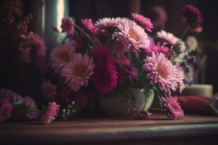 Flower arrangement in honor of Mother's Dayの写真素材